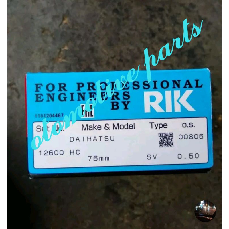 Jual Ring piston RIKEN Japan Daihatsu S89 1300 dan Espass 1300. Type ...