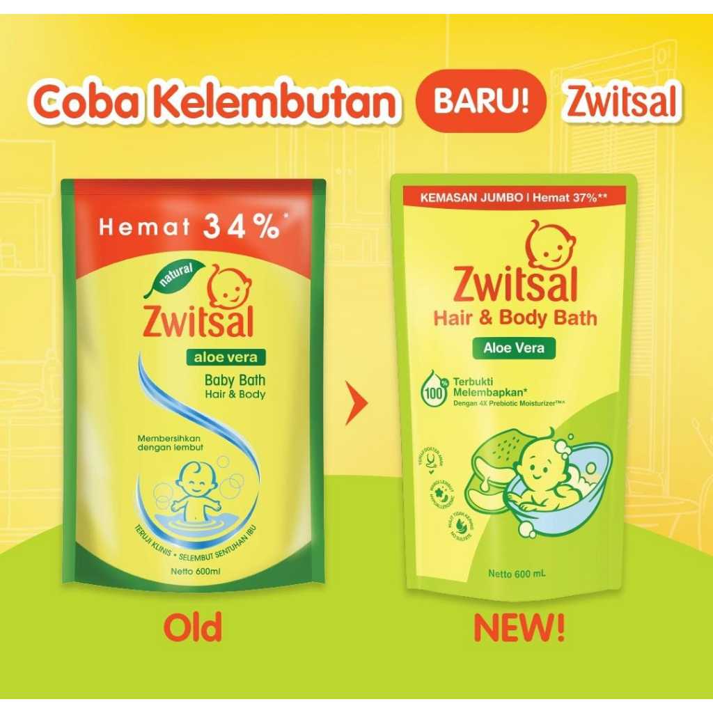 Jual Zwitsal Baby Bath Hair And Body Aloe Vera 2 In 1 600ml/sabun ...