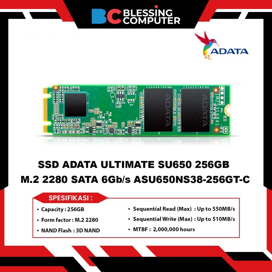Jual SSD ADATA ULTIMATE SU650 256GB M.2 2280 SATA 6Gb/s ASU650NS38 ...