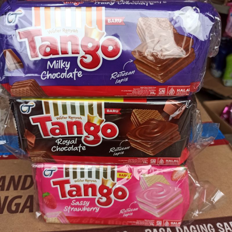 Jual Tango Wafer Cokelat Stroberi Milky Susu Cokelat Kelapa | Shopee ...