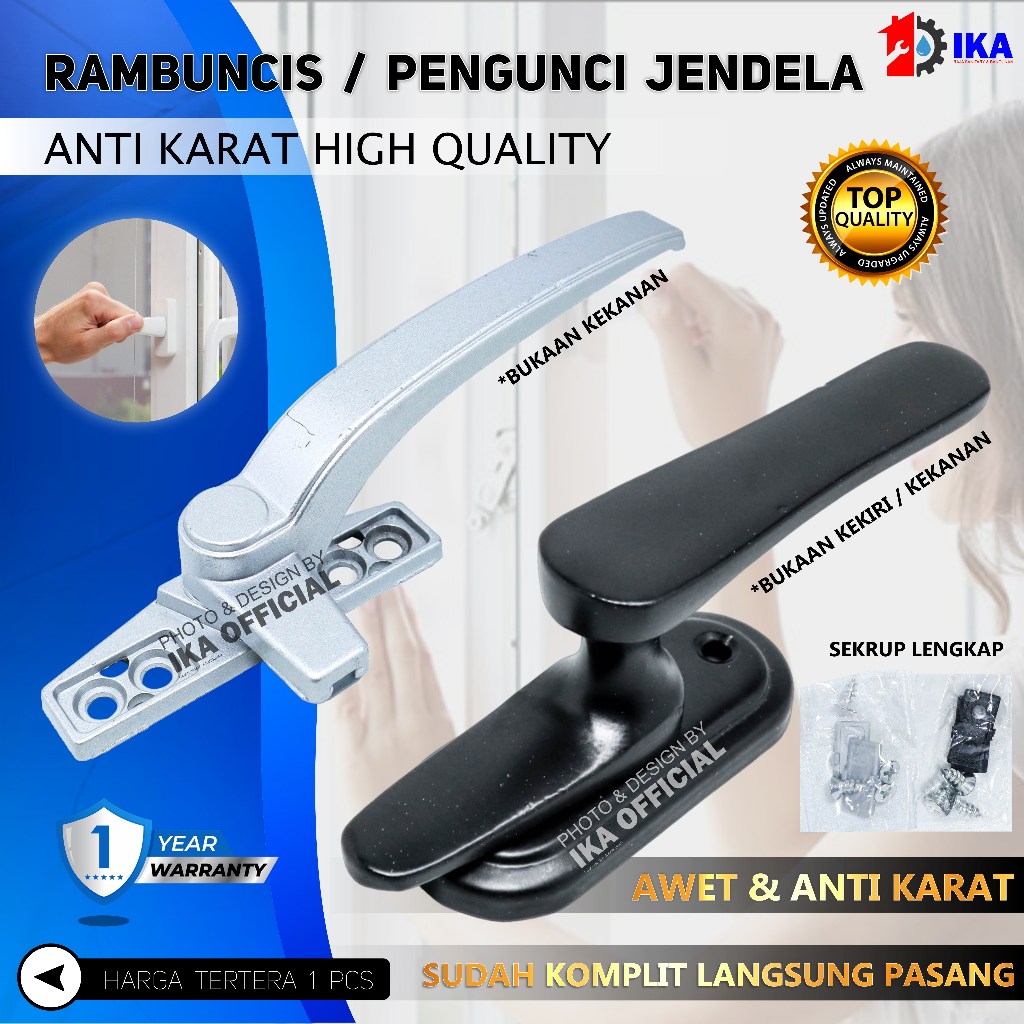 Jual Rambuncis Jumbo Handle Kunci 2 Arah Kanan Kiri Buka Tutup Jendela Kuningan Grendel Panolet 1778