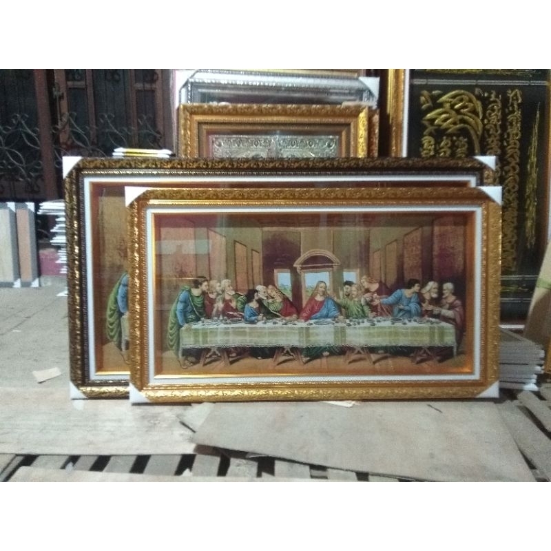 Jual Hiasan Perjamuan Kudus Kain Baldu / Bingkai Perjamuan Kudus ...