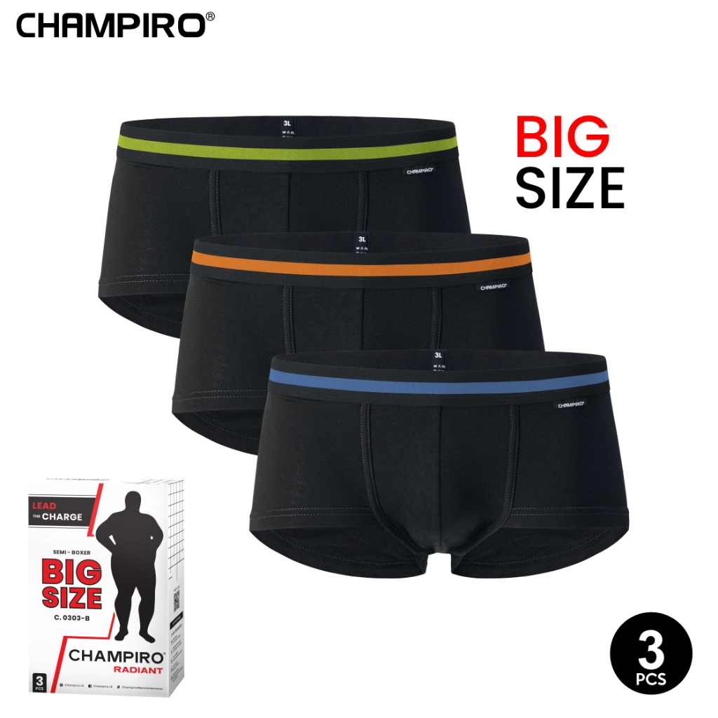 Jual Champiro Celana Dalam Semi Boxer Pria BIGSIZE 3 Pcs Radiant C0303B ...