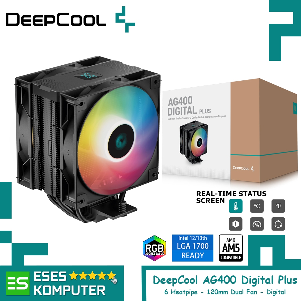 Jual HSF Deepcool AG400 Digital Plus ARGB | 120MM AIR CPU Cooler Intel ...