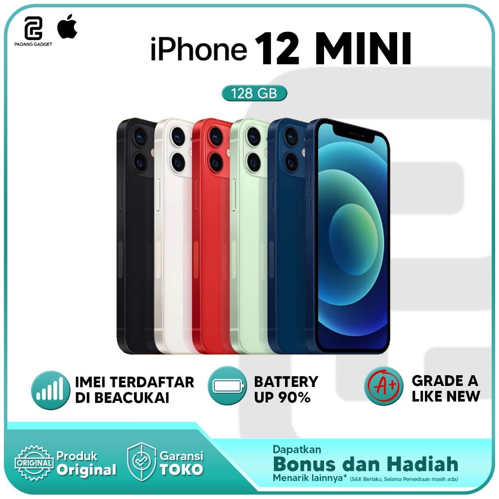 Jual PROMO IPHONE 12 MINI 128 GB SECOND ORIGINAL FULLSET HP BEKAS 100% LIKE  NEW SMARTPHONE SEKEN BERGARANSI IMEI SEUMUR HIDUP SIM ALL OPERATOR | Shopee  Indonesia