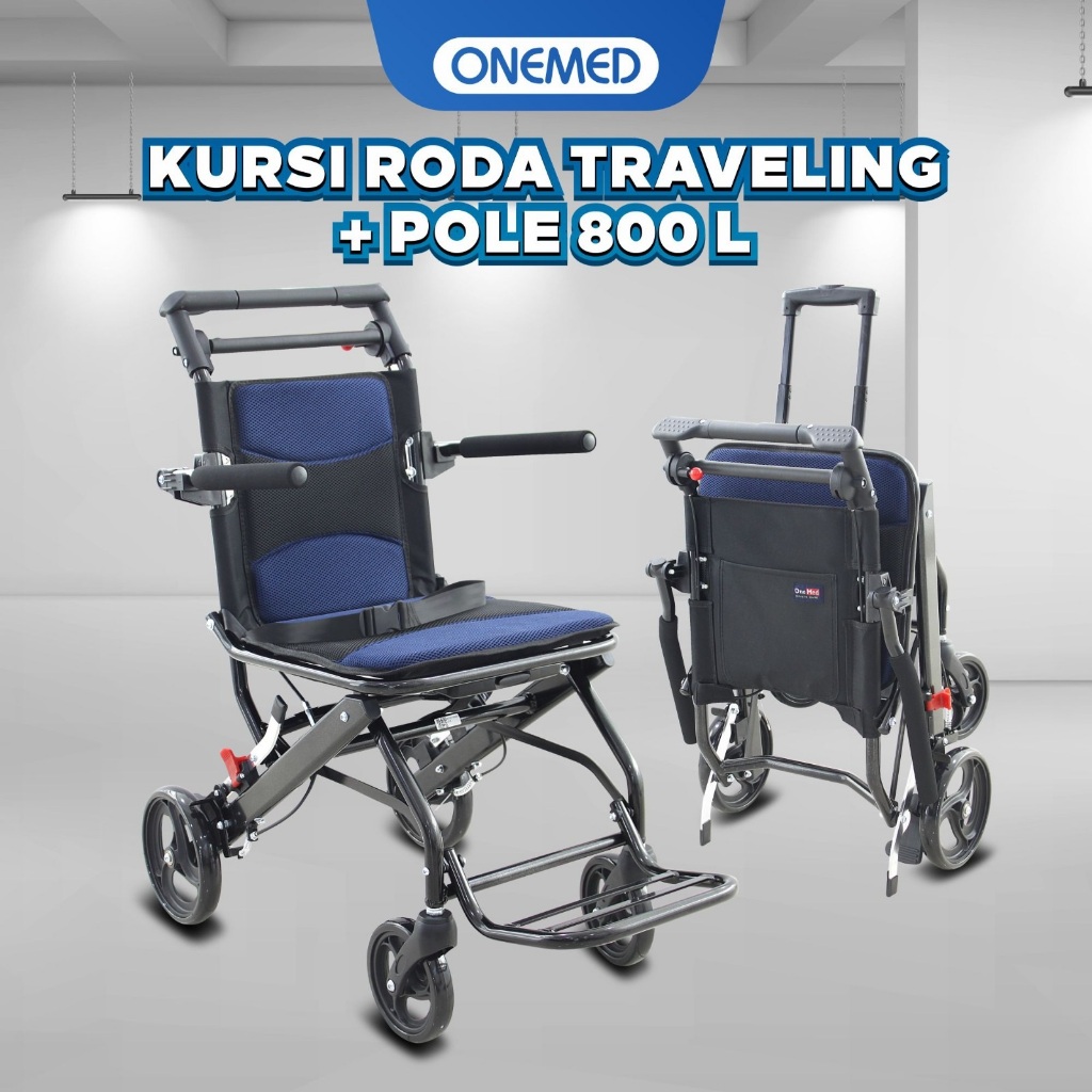 Jual Onemed Kursi Roda Traveling Plus Pole Fs L Fs L Shopee Indonesia