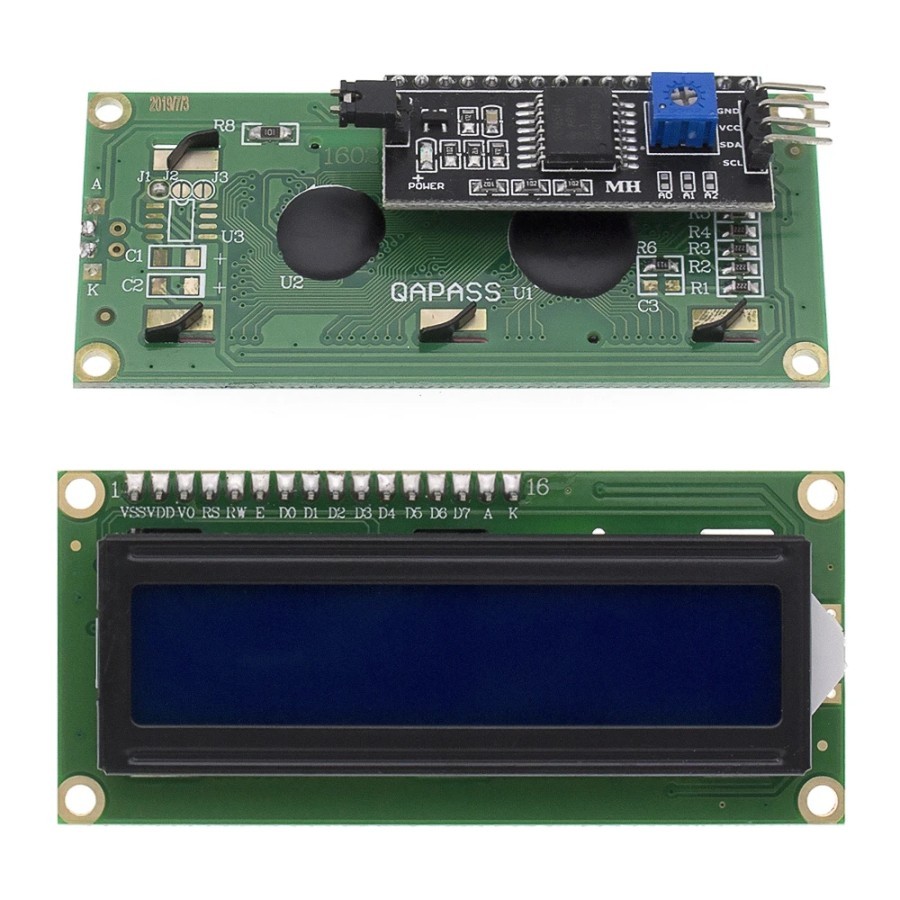 Jual LCD1602 Plus I2C Module Blue Screen 16x2 Character LCD Display 5V ...