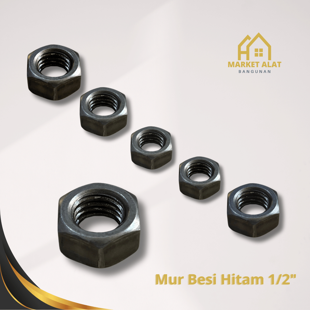 Jual Mur Besi Hitam 1/2