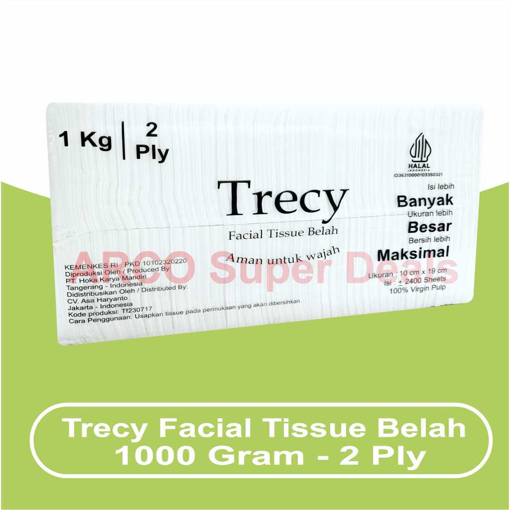 Jual Tissue Facial Trecy Belah Dua Pop Up 1Kg 1000 Gram 2 Ply | Shopee ...