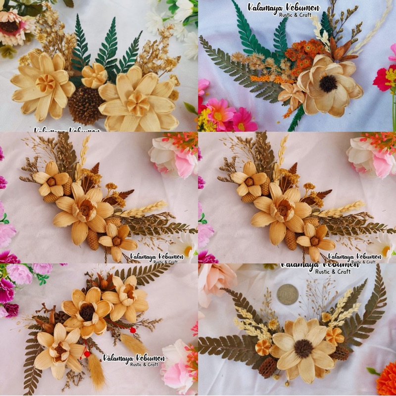 Jual Charm Melati Klobot Marigold Rangkaian Bunga Sudut Hiasan Vas Guci