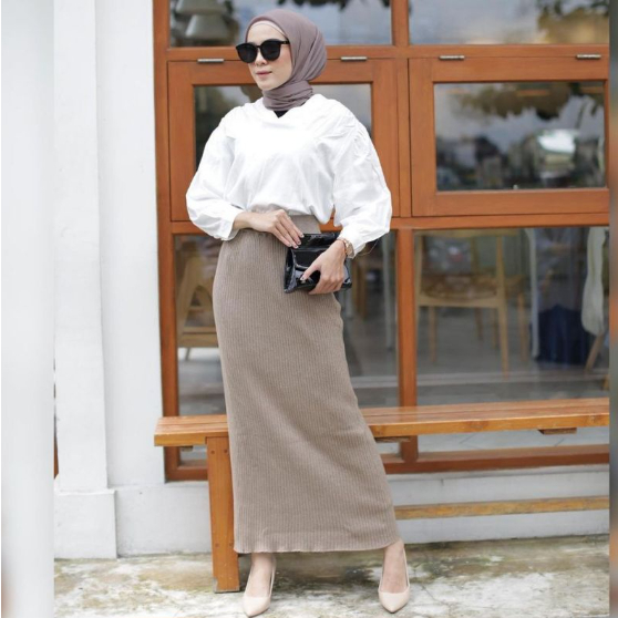 Jual Rok Rajut Wanita Rok Span Rajut Knit Panjang Maxi Long