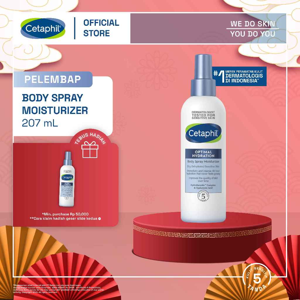 Jual Cetaphil Optimal Hydration Body Spray Moisturizer 207ml dengan