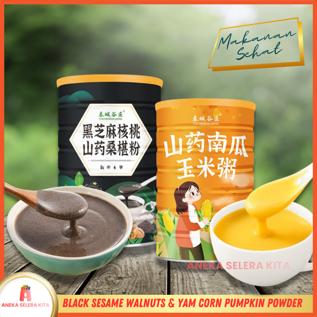 Jual Bubuk Wijen Hitam Black Sesame Walnut Powder Dan Bubur Jagung Yam