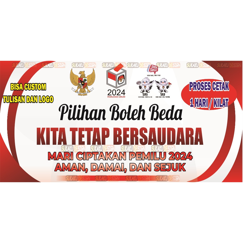 Jual Banner Spanduk Pemilu Damai 2024 Bisa Cod Shopee Indonesia