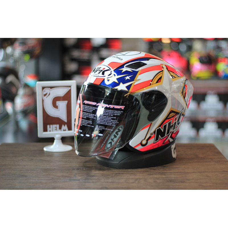 Jual NHK R1 ELITE ALONSO GP EDITION HELM HALF FACE | Shopee Indonesia