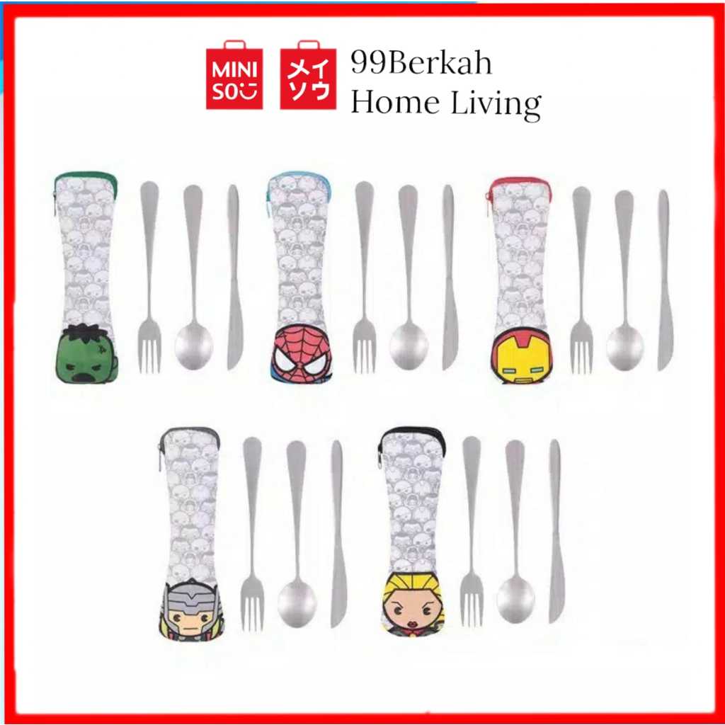 Jual MINISO X MARVELCutlery Set Garpu dan sendok set Shopee Indonesia