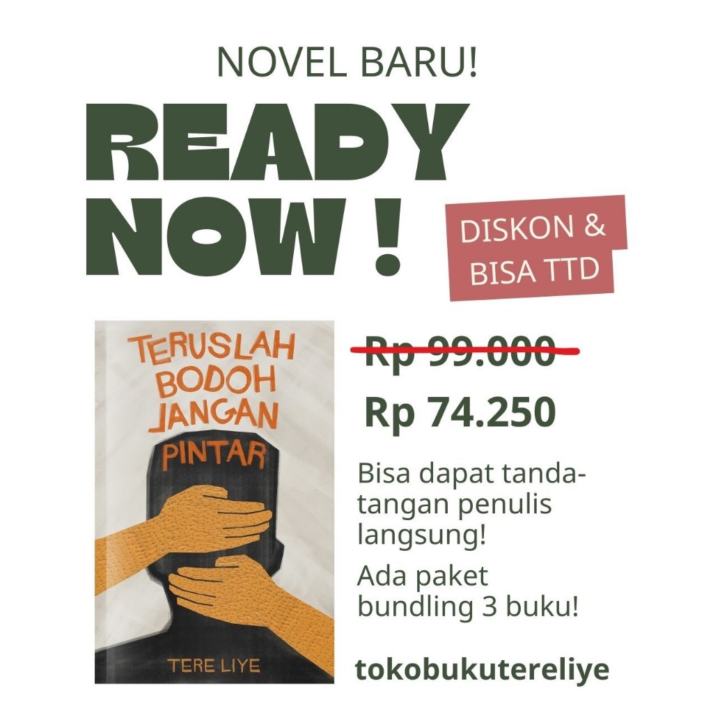 Jual Tere Liye Teruslah Bodoh Jangan Pintar Novel Shopee Indonesia