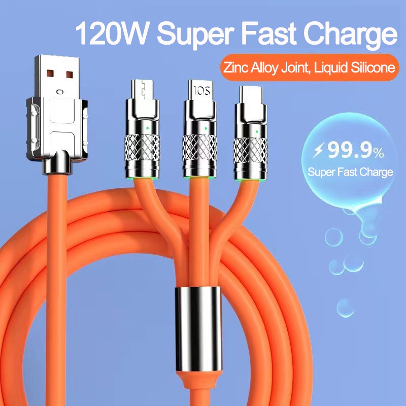 Jual 3 in 1 Kabel Data Type c Micro Lightning Super Fast Charging ...