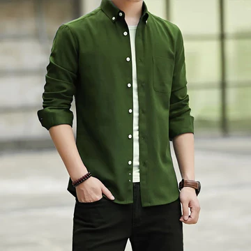 Baju Kemeja Pria Lengan Panjang Polos Abu Navy Hitam Maroon Putih Hem Cowok Keren Kantor