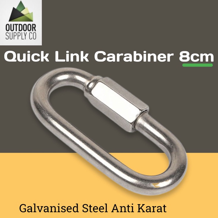 Jual Dijamin Laris Quick Link Karabiner 8cm Oval Carabiner Screw Lock