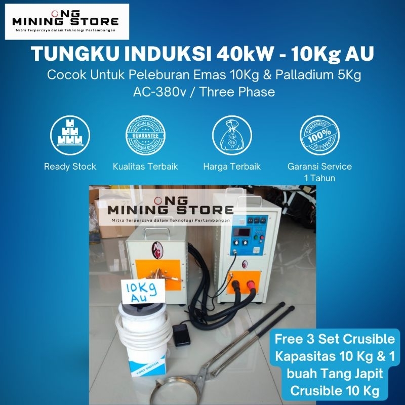 Jual Tungku Induksi   Dapur Induksi Peleburan 40kw - Kapasitas 10 Kg Au 