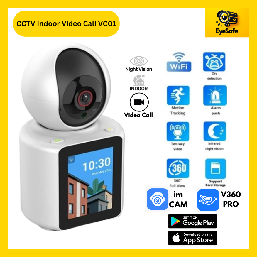 IP Camera CCTV Video Call 3MP Two-way Video Call Kamera Smart Camera Wifi  Indoor 360 PTZ Garansi Bulan VC01