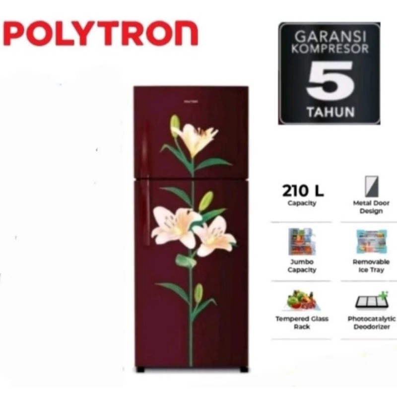 Jual Kulkas Polytron PRB-217 | 2 pintu PRB217 210L 210 liter lemari es ...