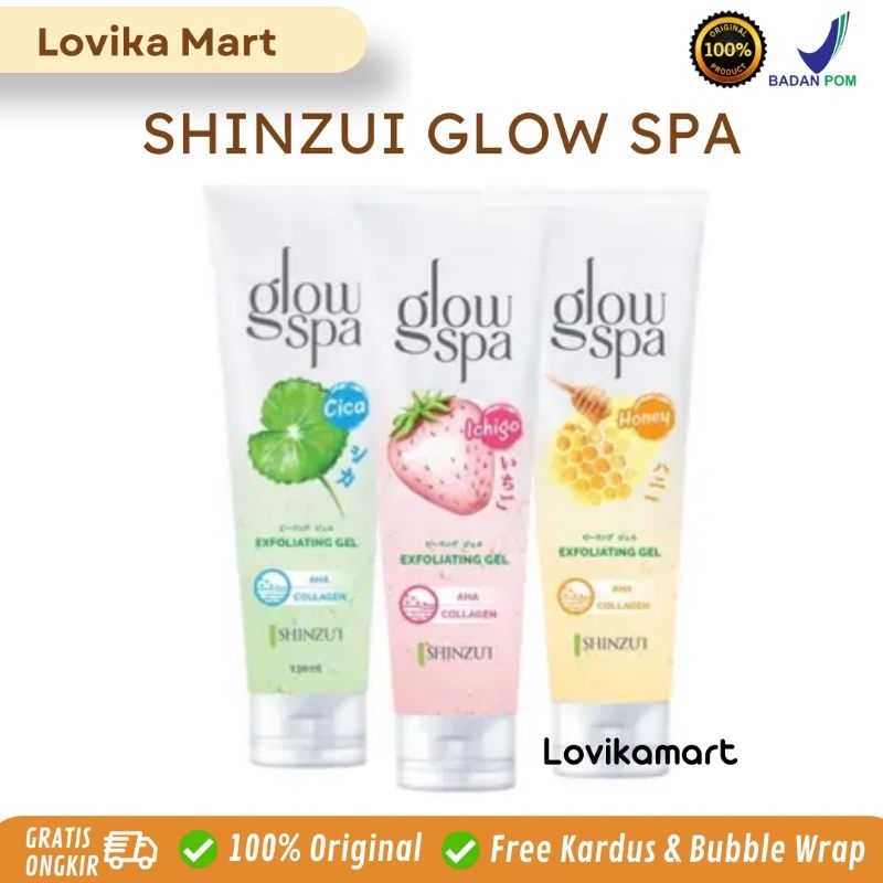 Jual (SIAP KIRIM) SHINZUI GLOW SPA CICA EXFOLIATING GEL WITH AHA COLLAGEN 130 MLHERBA MATSU