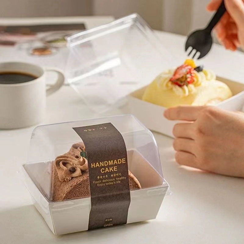 Jual Paper Box Mika KOTAK SLICE Bolu Gulung Cup Box Paper Tray +Tutup ...