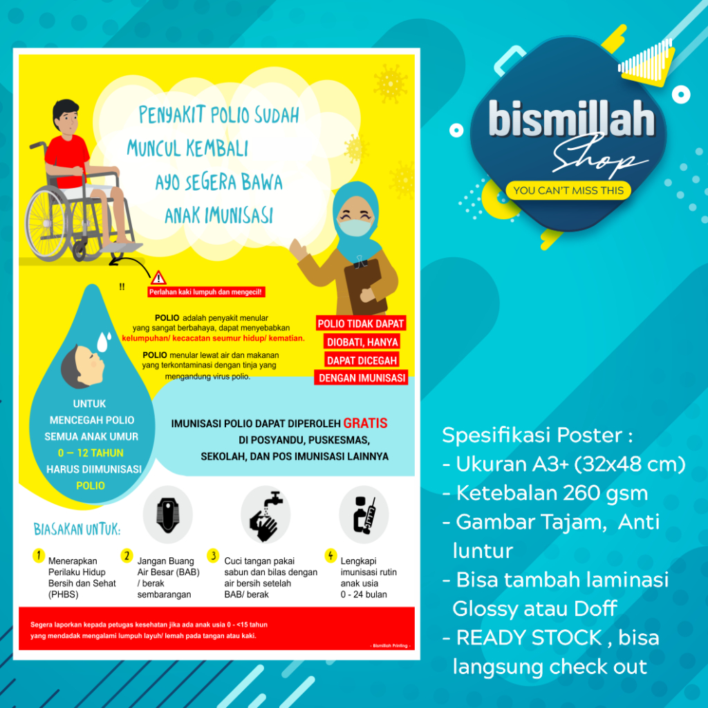 Jual Poster Imunisasi POLIO | Shopee Indonesia