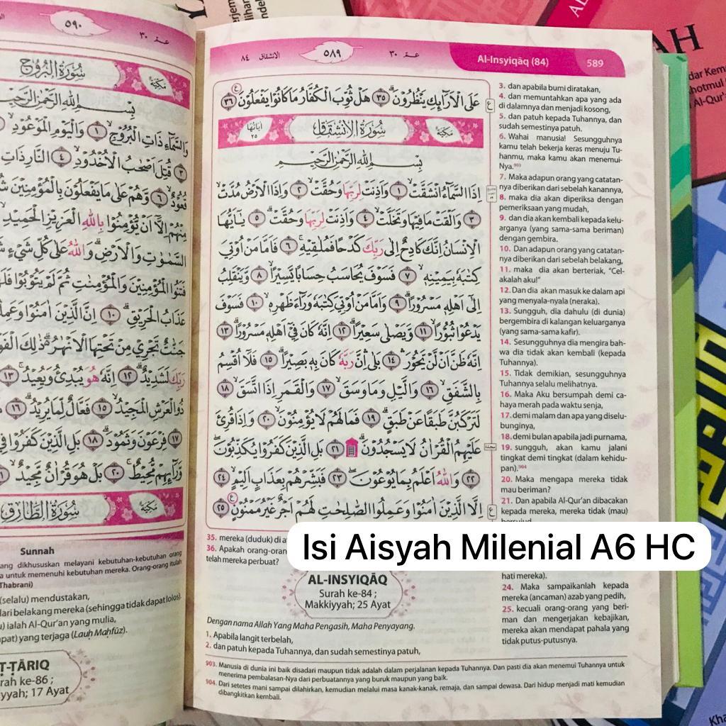 Jual Al Quran Terjemah SAKU KECIL AISYAH MILENIAL A6 HC Al Mubarok A6 ...