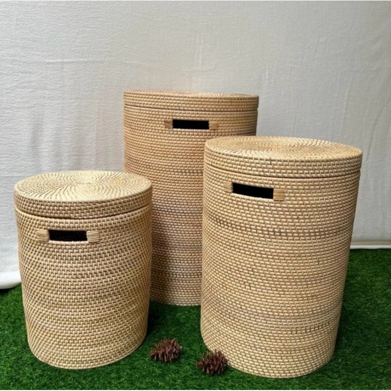 Jual Keranjang Laundry Rotan / Basket Laundry Rattan KLR01 | Shopee ...