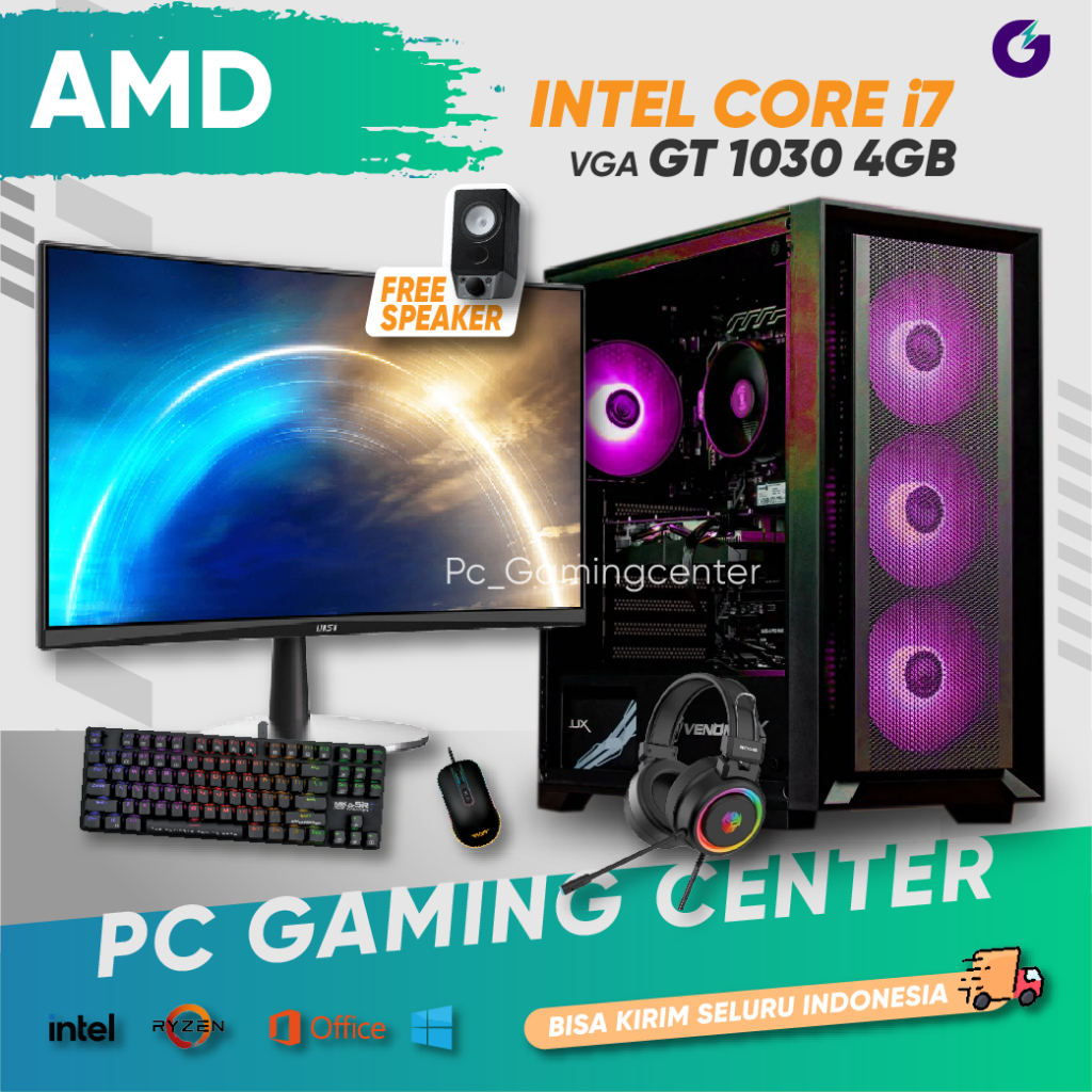 Jual PC GAMING i7 4770 RAM 16GB VGA GT 1030 4GB SSD 256GB HDD