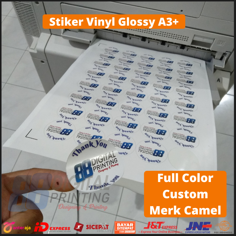 Jual Promo Cetak Sticker Vinyl Glossy A3+ Waterproof / Print Sticker ...