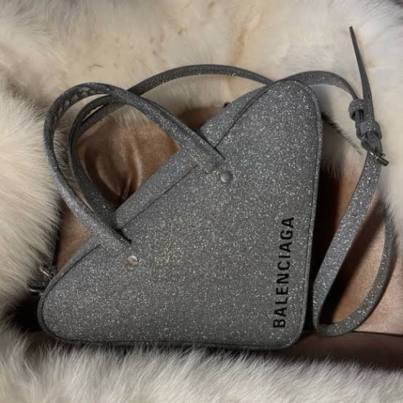 Balenciaga triangle glitter online