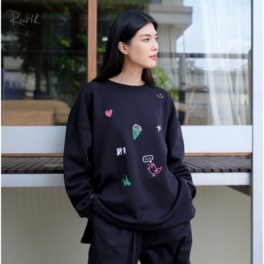 Jual Rurik Sweater Oversize unisex Yora Crewneck | Shopee Indonesia