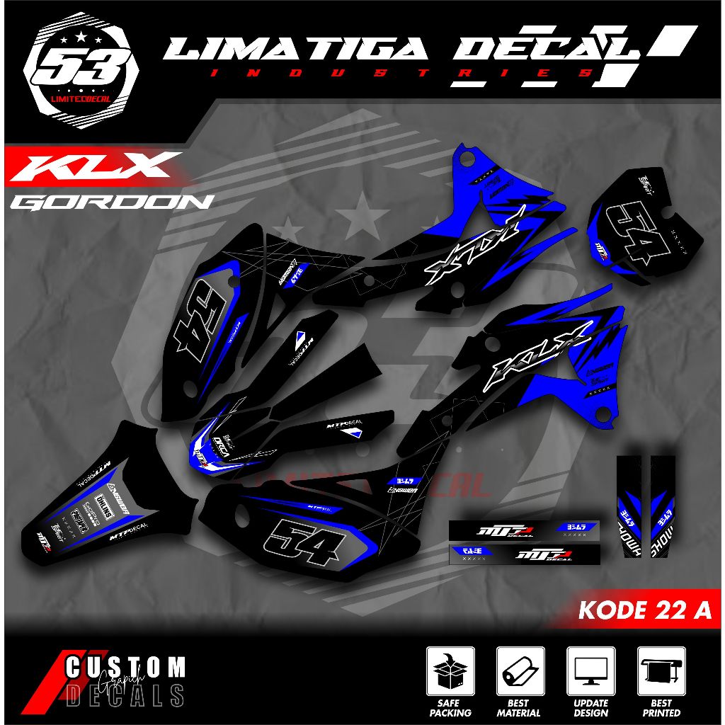 Jual Decal Stiker Klx Gordon Full Body Sticker Custom Klx Gordon ...