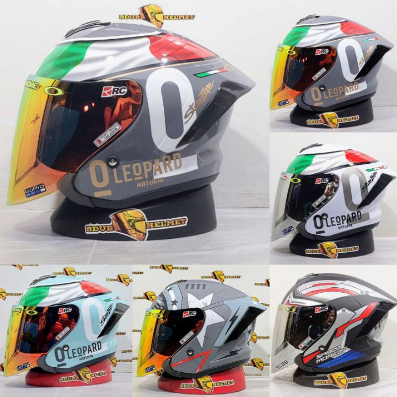 Jual Helm JS ARMOR motif paket ganteng leopard half face Shopee