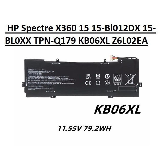 KB06XL Laptop Battery Replacement for HP Spectre X360 Convertible 15 15-BL0XX BL101NA BL101NG BL112DX BL131NG BL075NR BL090NZ BL062NR BL152NR BL1XX