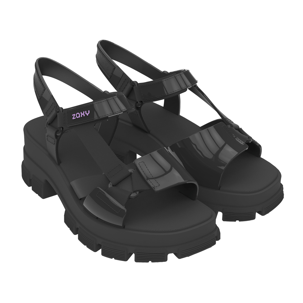 Sandales Zaxy Choice Pour Femme - Caoutchouc Marin, Confort Anatomique, Boucle Métallisée, Taille 39 EU