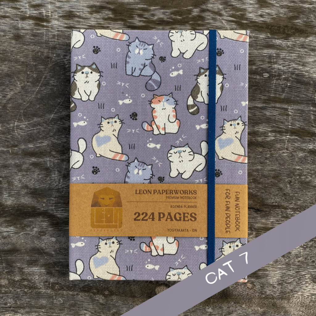 Jual Notebook Cover Pattern Cat Fabric Canvas Leon Paperworks Agenda ...