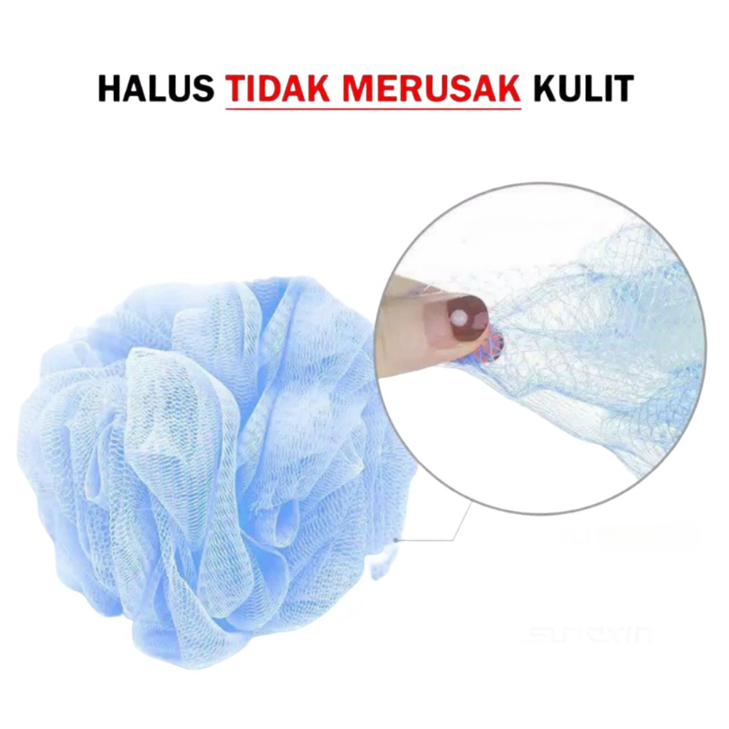 Jual SHINE Sponge Mandi Warna Pastel Ukuran Besar - Shower Puff Besar ...