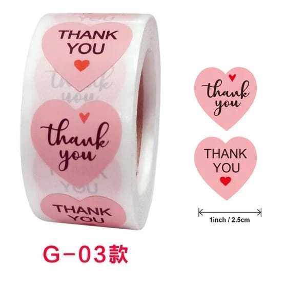 Jual Sticker Thank You Roll Isi Pcs Stiker Terima Kasih Stiker Segel