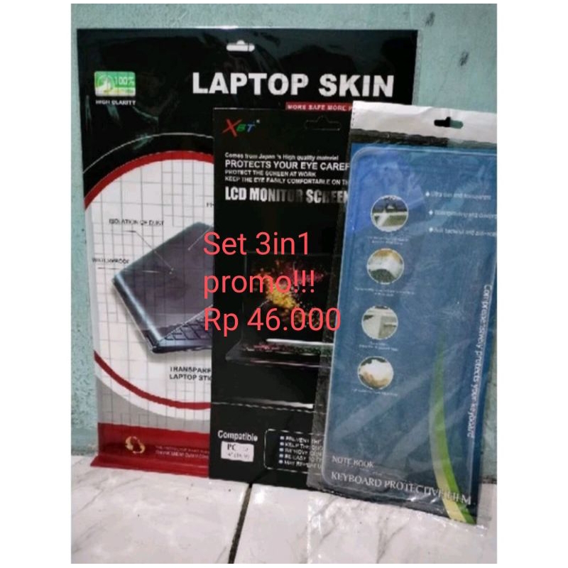 Jual paket 3in1 ANTI GORES NOTEBOOK 14 INCH+ PELINDUNG KEYBOARD+ ...