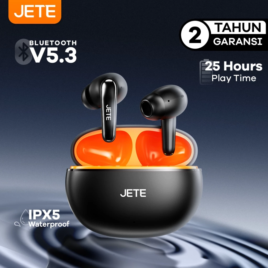 JETE TWS TX1 Active Noice Canceling IPX5 With ENC 4 Mic - Garansi 2 Tahun