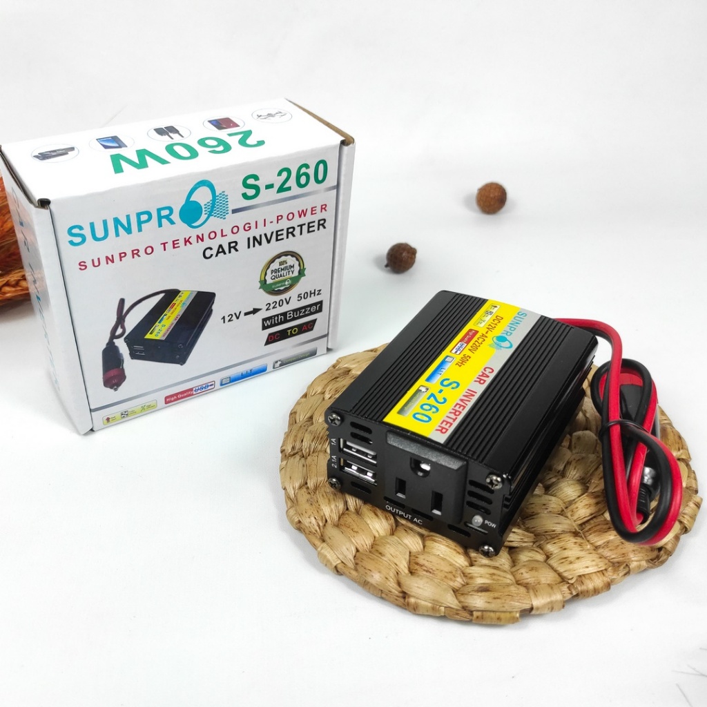 Jual CAR INVERTER SUNPRO S - 260 / 260W DC12V - AC220V 50Hz / Power ...