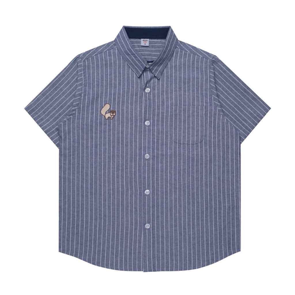 Little M Seasonal Stripe Kemeja Koko Anak Laki-Laki
