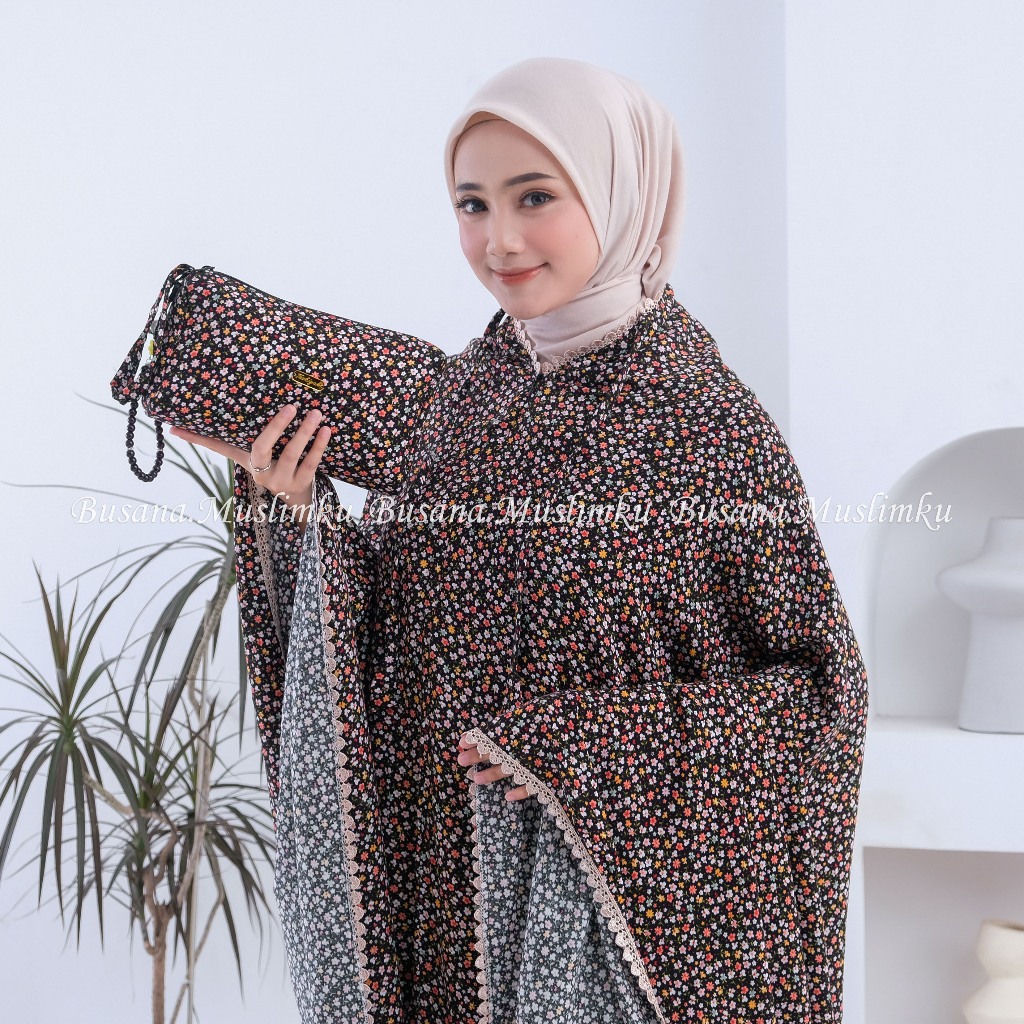 (FREE TASBIH) Mukena Motif Dewasa Diana Series Daily 2in1 Rayon Premium Jumbo Adem
