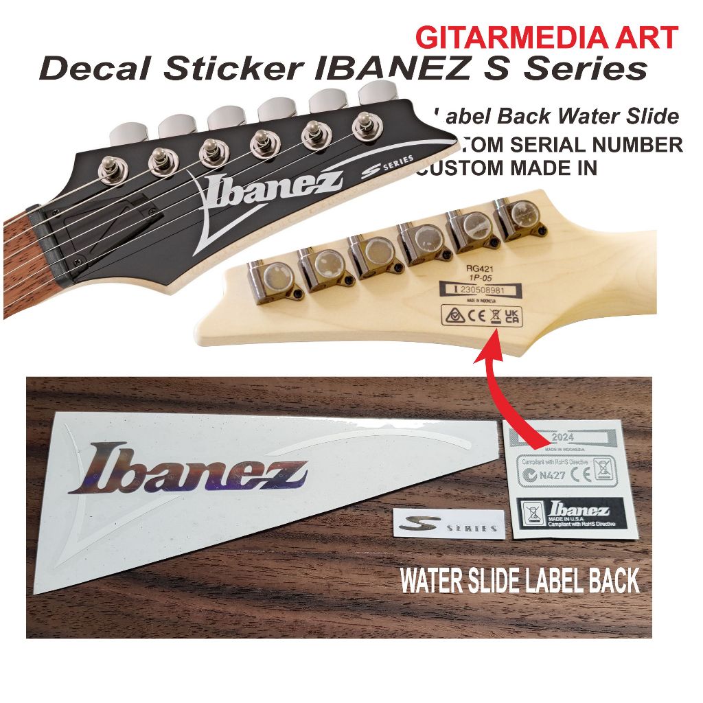 Jual LOGO IBANEZ S SERIES STANDART SIZE STICKER IBANEZ STICKER DECAL