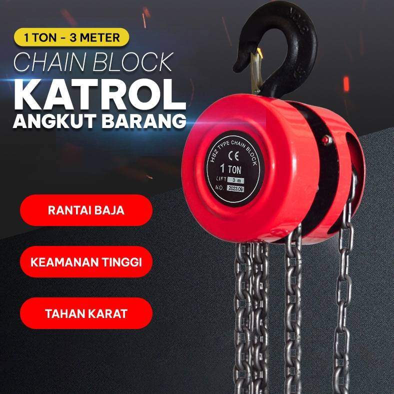 Jual Katrol Kerekan Manual 1 Ton x 3 Meter Panjang Rantai - Alat Angkut ...